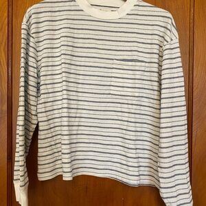 Madewell Striped Long Sleeve Shirt with Pocket Size L